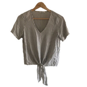 Madewell white and blue striped shirt